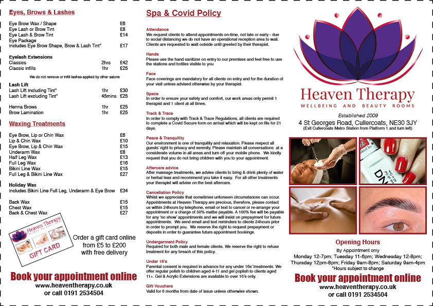 Heaven Therapy Price list Order a copy online