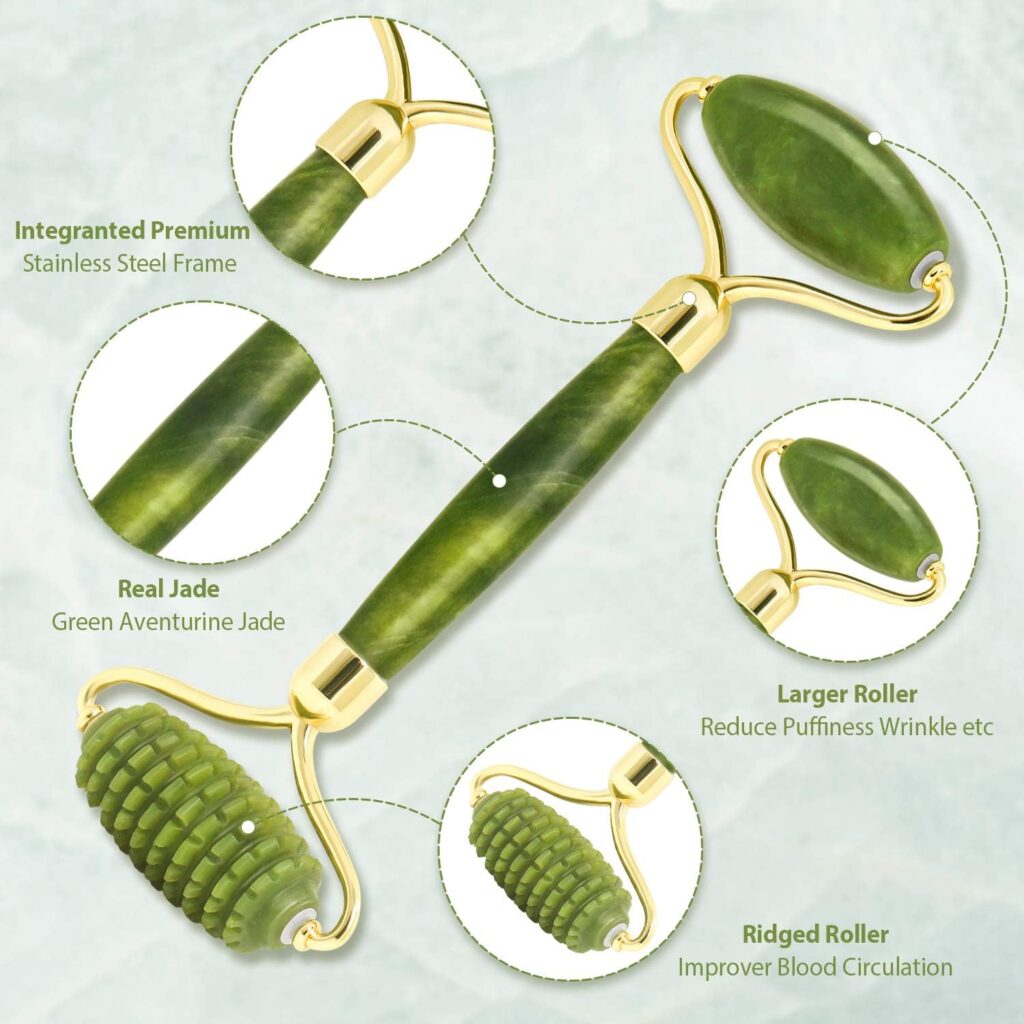 jade roller used in lymphatic drainage facial newcastle